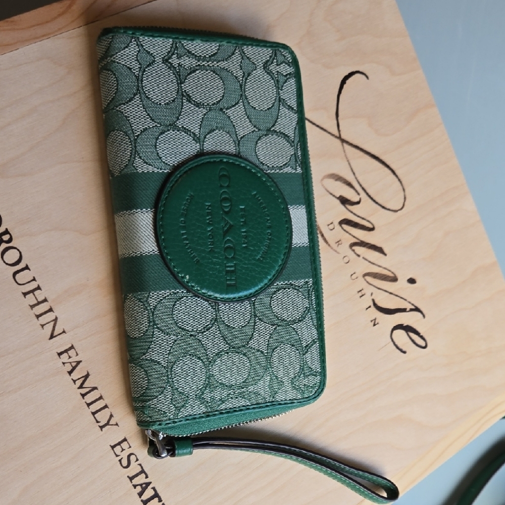Coach Green Signature Wristlet